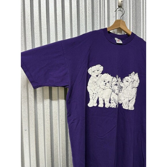 Jerzees Vintage Single Stitch Oversized Night Gown Shirt Dogs Royal Purple OSFA. - Picture 5 of 7